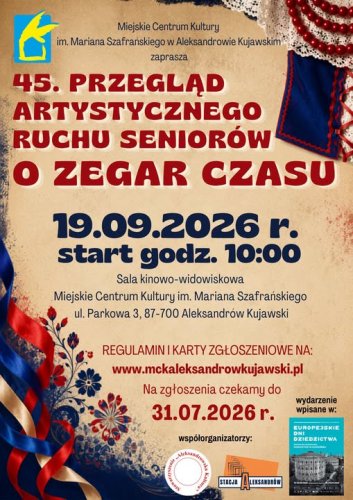 45. Przegląd Artystycznego Ruchu Seniorów „O Zegar Czasu” – Aleksandrów Kujawski 2026